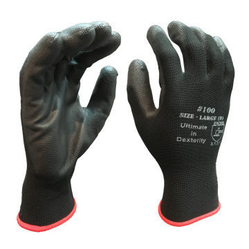 Vente chaude 13G Polyester tricot pu Palm enduit à usage général Pu Work Gants